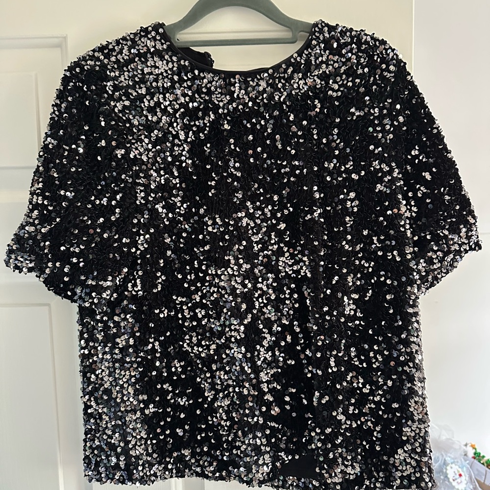 Sequin Black Top